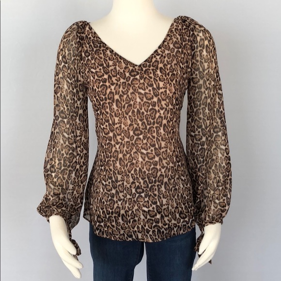 NWT WHBM Leopard Reversible Blouse Size 0 - Picture 8 of 16